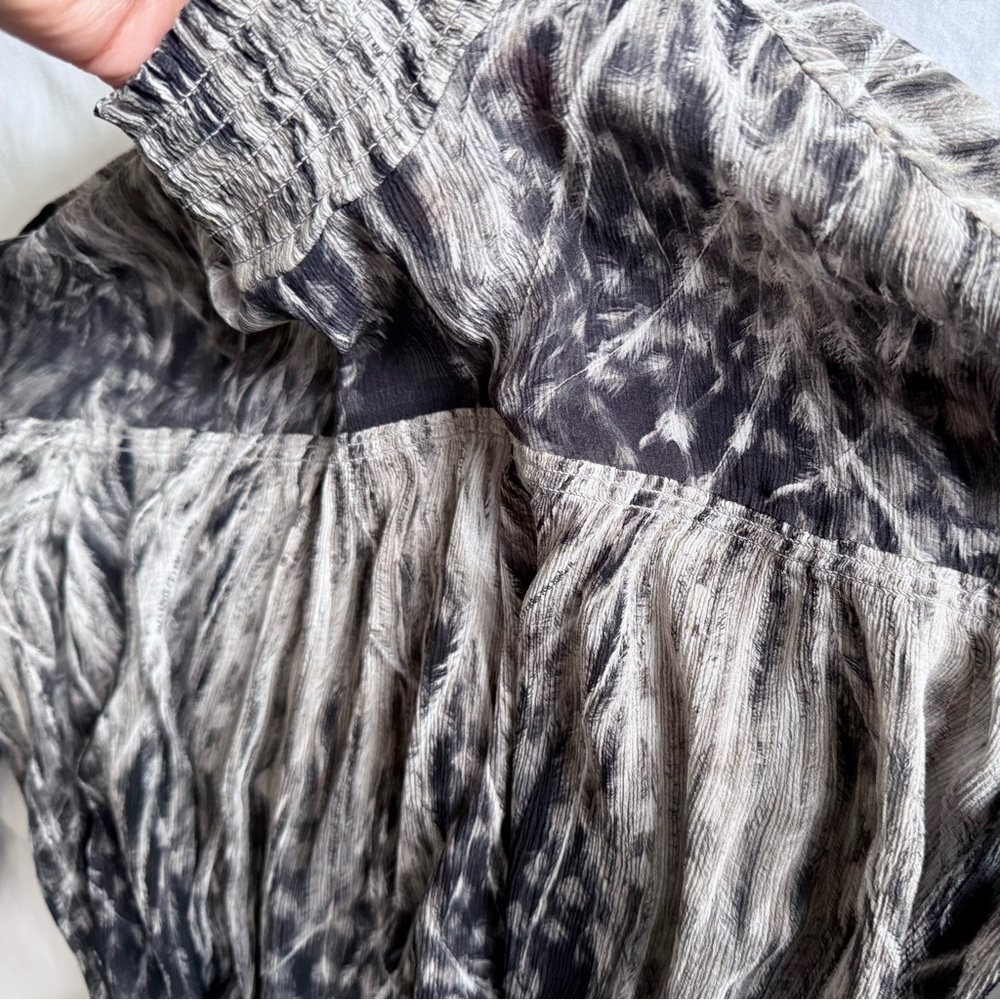 ALL SAINTS Feather Print Dress in Gauze Crepe, fits 0-4, RARE! 🪶 - Picture 4 of 9